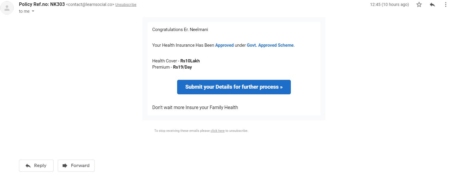 Fake Health Insurance Mails